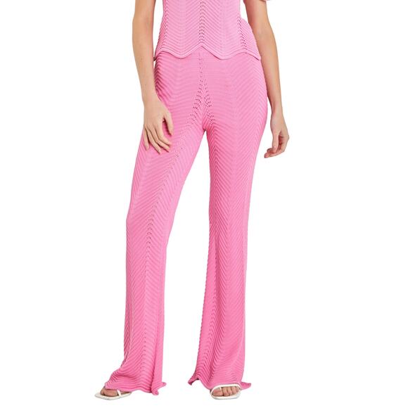 English Factory Pants - English Factory 'Wavy' Pink Knit Pants Size M